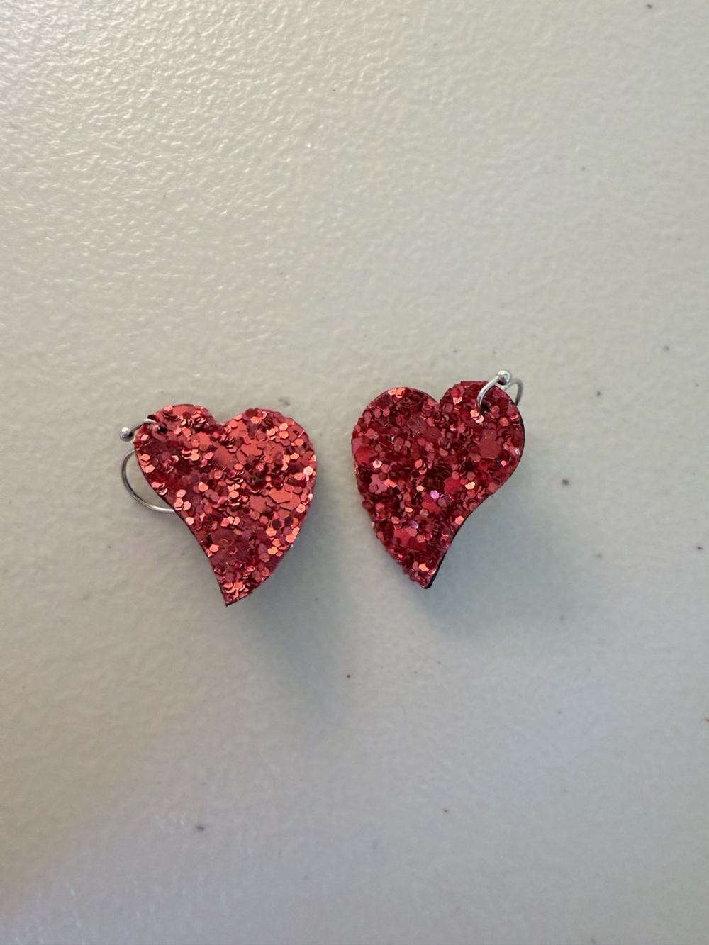 handmade leather heart earrings